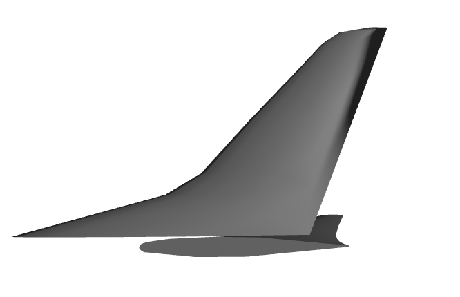 occ_airconics fin and tailplane rendering